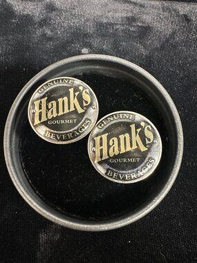 Hanks Gourmet Beverages Chrome Cufflinks Roper New!!!
